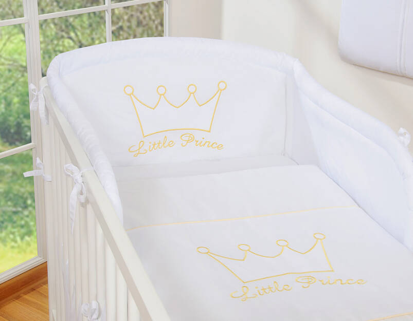 Pościel dla niemowląt BOBONO 2-cz Little Prince/Princess biała 