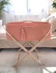 Kosz Mojżesza BOHO bawełniany Handmade z materacykiem - brzoskwiniowy - 2