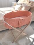 Kosz Mojżesza BOHO bawełniany Handmade z materacykiem - brzoskwiniowy - 4