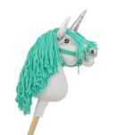 Hobby Horse Jednorożec na kiju mały biały, grzywa miętowa i srebrny róg - 2