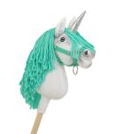 Hobby Horse Jednorożec na kiju mały biały, grzywa miętowa i srebrny róg - 3