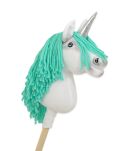 Hobby Horse Jednorożec na kiju mały biały, grzywa miętowa i srebrny róg - 4