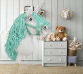 Hobby Horse Jednorożec na kiju mały biały, grzywa miętowa i srebrny róg - 7
