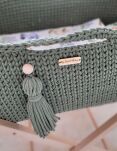 Kosz Mojżesza BOHO Handmade ze stojakiem - pistacja - 4