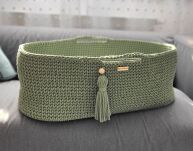 Kosz Mojżesza BOHO Handmade ze stojakiem - pistacja - 5