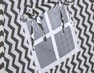 Namiot Tipi dla dzieci+ zawieszki pióra - Chevron czarny - 3