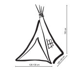 Namiot Tipi dla dzieci+ zawieszki pióra - Chevron czarny - 6