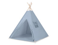 Namiot TIPI dla dzieci +mata + zawieszki pióra - brudny niebieski - 3