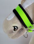 Kantar regulowany dla konia Hobby Horse A3 neon green czarnym futerkiem - 2