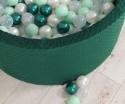 Suchy basen minky H-40 cm z piłkami 200szt.- zieleń butelkowa - 10