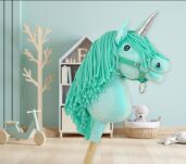 Hobby Horse Jednorożec na kiju mały miętowy z miętową grzywą i srebrnym rogiem - 6