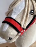 Kantar regulowany dla konia Hobby Horse A3 czerwony z czarnym futerkiem - 3