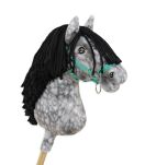 Hobby Horse Duży koń na kiju Premium - siwek jabłkowity z czarną grzywą A3 - 4