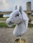Hobby Horse Duży koń na kiju Premium - siwy z białą grzywą A3 - 6