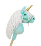Hobby Horse Jednorożec na kiju mały miętowy z białą grzywą i złotym rogiem - 2