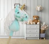 Hobby Horse Jednorożec na kiju mały miętowy z białą grzywą i złotym rogiem - 6