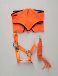 Zestaw do Hobby Horse: kantar A3 + uwiąz ze sznurka - neon-orange - 2