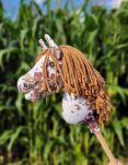 Hobby Horse Mały koń na kiju Premium - tarantowaty biało-brązowy z brązową grzywą A4 - 7