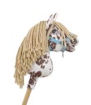 Hobby Horse Mały koń na kiju Premium - tarantowaty biało-brązowy z beżową grzywą A4 - 2