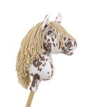Hobby Horse Mały koń na kiju Premium - tarantowaty biało-brązowy z beżową grzywą A4 - 4