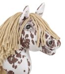 Hobby Horse Mały koń na kiju Premium - tarantowaty biało-brązowy z beżową grzywą A4 - 5