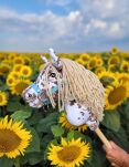 Hobby Horse Mały koń na kiju Premium - tarantowaty biało-brązowy z beżową grzywą A4 - 6