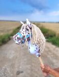 Hobby Horse Mały koń na kiju Premium - tarantowaty biało-brązowy z beżową grzywą A4 - 8