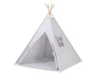 Namiot TIPI dla dzieci +mata + zawieszki pióra - szary - 3