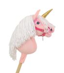 Hobby Horse Jednorożec na kiju mały różowy z białą grzywą i złotym rogiem - 2