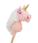 Hobby Horse Jednorożec na kiju mały różowy z białą grzywą i złotym rogiem - 4