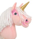 Hobby Horse Jednorożec na kiju mały różowy z białą grzywą i złotym rogiem - 5