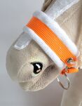 Kantar regulowany dla konia Hobby Horse A3 neon orange białym futerkiem - 2