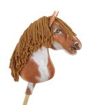 Hobby Horse Duży koń na kiju Premium - srokaty tobiano z brązową grzywą A3 - 3