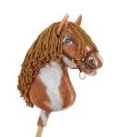 Hobby Horse Duży koń na kiju Premium - srokaty tobiano z brązową grzywą A3 - 4