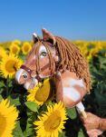 Hobby Horse Duży koń na kiju Premium - srokaty tobiano z brązową grzywą A3 - 6