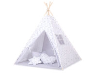 Namiot TIPI dla dzieci +mata + zawieszki pióra -  Szare strzałki/szary - 3