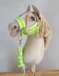 Uwiąz dla Hobby Horse ze sznurka – neon green/ biały - 2