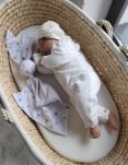 Miękka przytulanka kocyk króliczek z bawełny - Mini gwiazdki szare/ szary - 4
