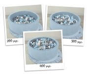 Suchy basen minky H-30 cm z piłkami 300szt. - misty blue - 2