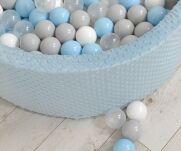 Suchy basen minky H-30 cm z piłkami 300szt. - misty blue - 3