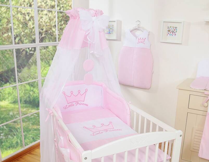 Pościel dla niemowląt BOBONO 5-cz Little Prince/Princess różowe
