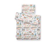 Komplet pościeli dla niemowląt z wypełnieniem 2-cz 75x100cm NEWBORN - pociąg turkusowy - 2