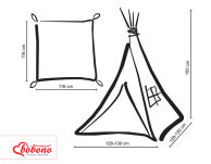 Dwustronna mata do tipi-  mini-rozeta szara - 3
