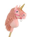 Hobby Horse Jednorożec na kiju mały różowy z różową grzywą i złotym rogiem - 2