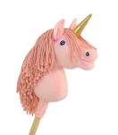 Hobby Horse Jednorożec na kiju mały różowy z różową grzywą i złotym rogiem - 3