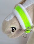 Kantar regulowany dla konia Hobby Horse A3 neon green białym futerkiem - 2