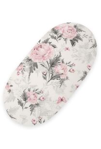 Prześcieradło bawełniane do kosza Mojżesza Boho wózka gondoli 75x35 cm - Romantic peonies