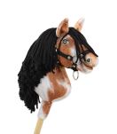 Hobby Horse Mały koń na kiju Premium - srokaty tobiano z czarną grzywą A4 - 3