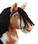 Hobby Horse Mały koń na kiju Premium - srokaty tobiano z czarną grzywą A4 - 5