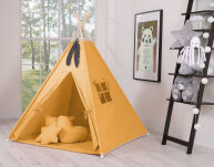 Namiot Tipi dla dzieci + zawieszki pióra - musztardowy - 4
